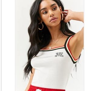Forever 21 Never Been Better Embroidery Tank Top